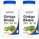 Nutricost Ginkgo Biloba 120mg, 240 Capsules - Extra Strength Ginkgo Biloba Extract - Gluten Free & Non-GMO (Pack of 2)
