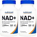 Nutricost NAD+ Supplement 1,000mg per Serving,120 Capsules (Nicotinamide Adenine Dinucleotide) - 60 Servings, Gluten-Free, Vegan (Pack of 2)