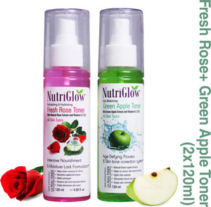 nutriglow green toner and fresh rose tonercombo of 2 men 240 ml