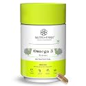 NUTRiHERBS Omega 3 800mg Capsules | Plant-Based DHA &amp; EPA Supplement for Heart, Joint, Eye Health | Omega 3 Fatty Acids for Brain Support, Skin Wellness | for Men &amp; Women (60 Capsules)