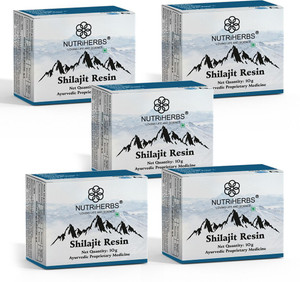 nutriherbs pure himalayan shilajit resin strenght stamina performance  energy booster pack of 5 10 g