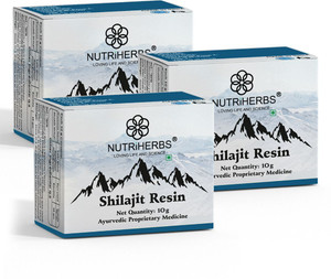 nutriherbs pure himalayan shilajit resin strenght stamina performance  energy booster pack of 3 10 g