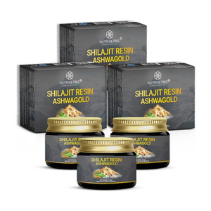 nutriherbs shilajit resin gold with ashwagandha ashwagold for stress relief  stamina