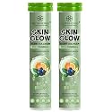 NUTRI HERBS Skin Glow with L-Glutathione Effervescent Tablets | Plant Based Collagen Booster &amp; Vitamin C Supplement for Radiant Skin &amp; Hair (15 Tablets, Zesty Orange)