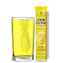 NUTRI HERBS Skin Glow with L-Glutathione Effervescent Tablets | Plant Based Collagen Booster &amp; Vitamin C Supplement for Radiant Skin &amp; Hair (15 Tablets, Zesty Orange)