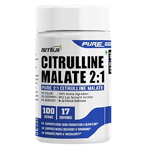 nutrija citrulline malate 21 powder 100g  6g per serving  pure pre-workout blend for pump and endurance support  17 servings