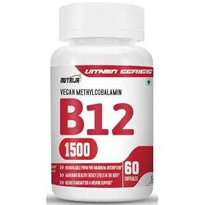 nutrija vitamin b12 active form of methylcobalamin  maximum absorption normal energy production amp immune system support 120 capsules