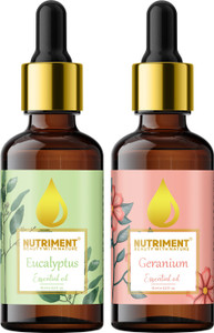 nutriment geranium and eucalyptus essential oil 15ml each pack of 2 30 ml