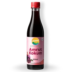 nutrinat amrut kokum - 500ml pack of 1  fruit concentrate  pure amp natural kokam sharbat with no added preservatives  kokam concentrate with cumin powder