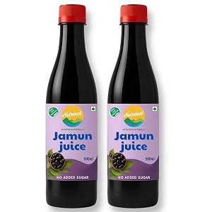 nutrinat jamun juice - 500ml pack of 2  jamun juice without sugar  natural kala khatta flavor