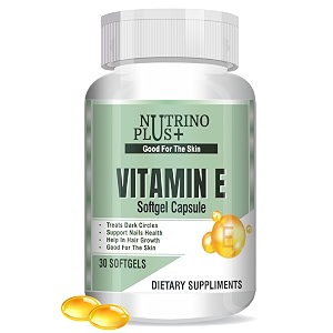 nutrino plus vitamin e softgel capsule helps in treats dark circles support nails health helps in hair growth good for the skin  formulated in usa