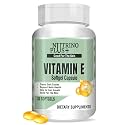 Nutrino Plus Vitamin E Softgel Capsule Helps in Treats Dark Circles, Support Nails Health, Helps in Hair Growth, Good for the Skin | Formulated in USA