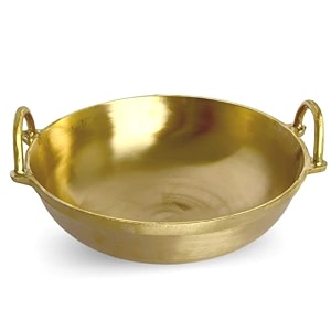 nutrion pure bronze kadai - 11 inch diameter traditional indian cooking pot with health-boosting properties