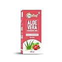 Nutriorg Aloe Vera Juice With Strawberry Flavor 500 ml, Rejuvenates Skin and Hair, Natural Juice for Skin Care, No Added Sugar