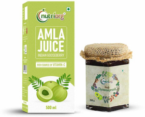 nutriorg amla juice 500ml  vedic chyawanprash 250g combo 500ml-250g