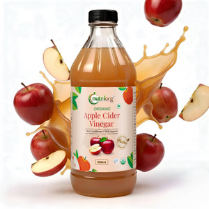 nutriorg certified organic usda npopnop raw apple cider vinegar with mother vinegar 500 ml glass bottle vinegar 500 ml