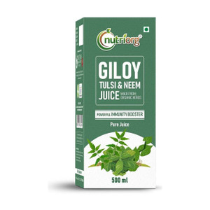nutriorg giloy tulsi neem juice  3-in-1 natural immunity booster  detox support 500 ml