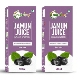 nutriorg 100 natural jamun juice  helps manage blood sugar boosts immunity  digestion 2 x 500 ml
