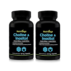 nutriosys choline and inositol 500mg - 90 veg capsules pack of 2
