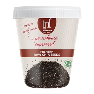 the nutrition factory premium chia seeds 350g loaded with omega-3  protein diet  hi-fiber  weight loss