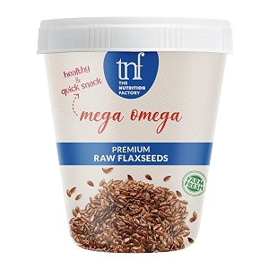the nutrition factory raw unroasted flax seeds 350g rich omega-3 fatty acids weight-loss  hi-fiber