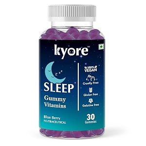 nutrition melatonin sleep gummies 7mg melatonin with chamomile amp tagar - blueberry flavor non-habit forming promotes restful sleep  for adults  30 gummies