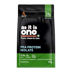 as-it-is one pea protein isolate - plant based - unflavoured 29g protein adults of all ages 500g