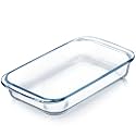 NUTRIUPS 1QT Rectangular Small Glass Baking Dish,Glass Pan with Handle