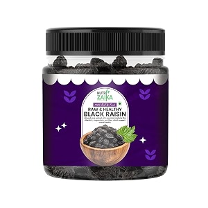 nutrizaika premium black raisins 250g  rich in iron fibre potassium amp boosts immunity  fresh amp sweet black raisins  munakka dry fruit