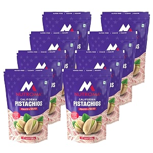 nutroma roasted and salted american pistachios  rich in fibre and antioxidants natural source of protein  shelled nuts super crunchy pista  delicious dry fruit  250 gm pack of 8