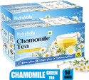 NutroVally Chamomile Tea Combo for Stress Relief|100% Better Sleep & Relaxing Loose Leaves Chamomile Green Tea Bags Box (2 x 25 Bags)