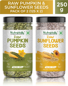 nutrovally pumpkin  sunflower combo for weight loss  magnesium  minerals rich diet snack pumpkin seeds sunflower seeds 2 x 125 g
