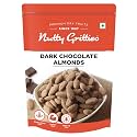 Nutty Gritties Almonds 200g - Dark Chocolate Flavored, Delicious Healthy Snack for all, Non Fried, Zero Oil, Crunchy | Resealable Pouch