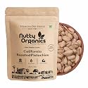 Nutty Organics California Roasted Pistachios 500 GM | Hand Selected Jumbo | Nutritious Tasty &amp; Healthy Nuts Dry Fruits | Rich in Protein
