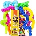 Nutty Toys Mini Pop Tubes - 8-Pack Sensory Toys - Creative STEM Learning for Kids - Connect &amp; Pop! Top ADHD Autism Fidget 2026, Best Boy &amp; Girl Christmas Stocking Stuffers Gifts Idea