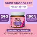 Nutty Village Crunchy Dark Chocolate Peanut Butter|No Added Sugar,Gluten Free,No Preservatives (425 g)