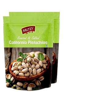 nutzy pistachios without shell 400g 200g x 4  tasty crunchy healthy nut snack  pista dry fruit  rich in protein fiber amp antioxidants  great for kids during study time and office breaks  vegan friendly pista  low calorie - pistachio kernels