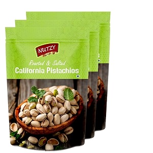 nutzy pistachios without shell 750g 250g x 3  tasty crunchy healthy nut snack  pista dry fruit  rich in protein fiber amp antioxidants  great for kids during study time and office breaks  vegan friendly pista  low calorie - pistachio kernels