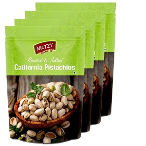 nutzy pistachios without shell 800g 200g x 4  tasty crunchy healthy nut snack  pista dry fruit  rich in protein fiber amp antioxidants  great for kids during study time and office breaks  vegan friendly pista  low calorie - pistachio kernels