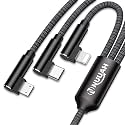 3 In 1 Parallel Charging Nylon Braided Multifunction High Speed Smart Cable, Compatible For Mobile, Camera, Headphone, Laptop, Gaming Console, Speakers, Type C, Micro Usb And Iphone Devices
