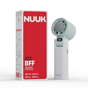 nuuk bff personal hand fan 13000 rpm with icetouch  3600 mah usb rechargeable battery up to 10h  portable mini fan  100-speed dial  for travel office makeup amp outdoor  12-month warranty