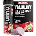 Nuun Energy Caffeine + B Vitamins, Electrolyte Hydration Tablets with Caffeine from Green Tea Extract, Magnesium &amp; 4 Other Electrolytes, Gluten Free, Vegan, Cherry Limeade, 48 Pack (80 Servings Total)