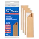 NUVADERMIS Silicone Scar Sheets for Surgical Scars, 4 Sheets, Light