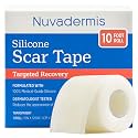 NUVADERMIS Silicone Scar Sheets for Surgical Scars, 10 ft Roll, Clear