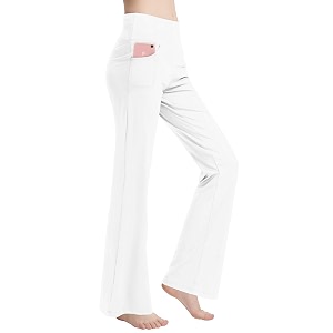 nuveti Womens Bootcut Yoga Pants Tummy Control