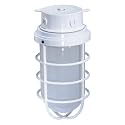 Nuvo Lighting SF76/618 Industrial Style Large Heavy Duty Aluminum Durable Outdoor Close to Ceiling Porch and Patio Light with Frosted Glass, White, Large