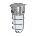 Nuvo Lighting SF76/624 Industrial Style Small Heavy Duty Aluminum Durable Outdoor Close to Ceiling Porch and Patio Light with Frosted Glass, Metallic Silver
