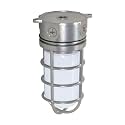 Nuvo Lighting SF76/625 Industrial Style Small Heavy Duty Aluminum Durable Outdoor Close to Ceiling Porch and Patio Light with Frosted Glass, Old Bronze