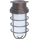 Nuvo Lighting SF76/627 Industrial Style Large Heavy Duty Aluminum Durable Outdoor Close to Ceiling Porch and Patio Light with Frosted Glass, Old Bronze