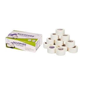 nuvopore microporous paper surgical tape 25mm x 51mtr - pack of 12 rolls breathable medical adhesive for wound dressing skin friendly amp hospital grade micropore tape for sensitive skin